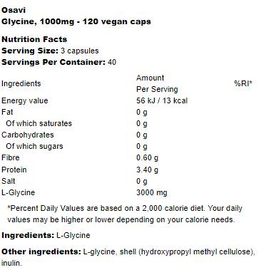 Glycine 1000 mg - 120 Kapselen