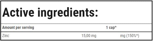 Cinko gliukonatas 15 mg - 90 kapsulių