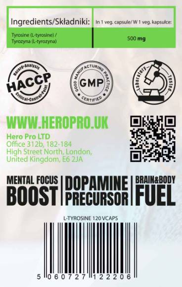 L -tyrosine 500 mg - 120 capsules