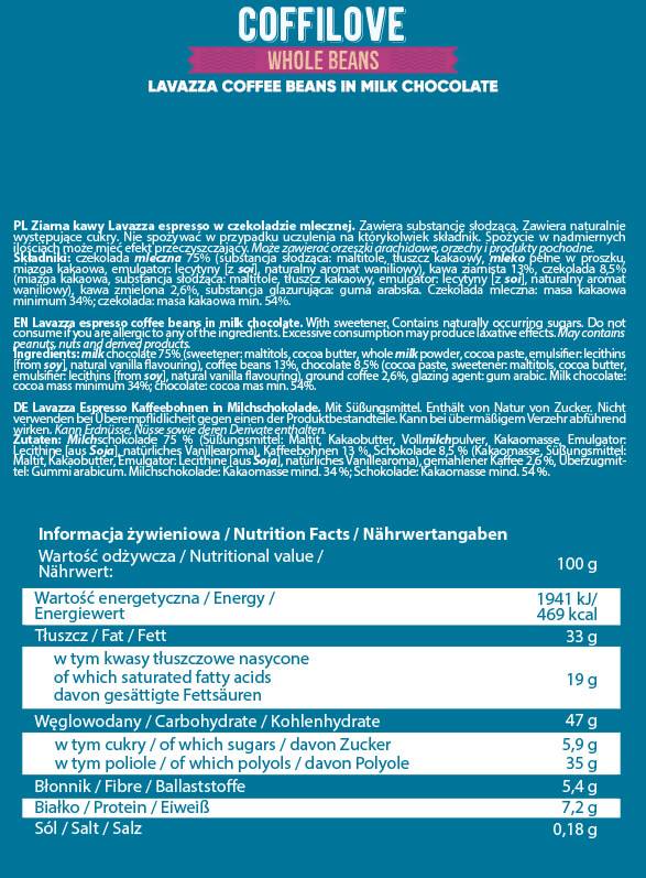 CoffiLove | Whole Arabica Coffee Beans in Milk Chocolate - 300 grams