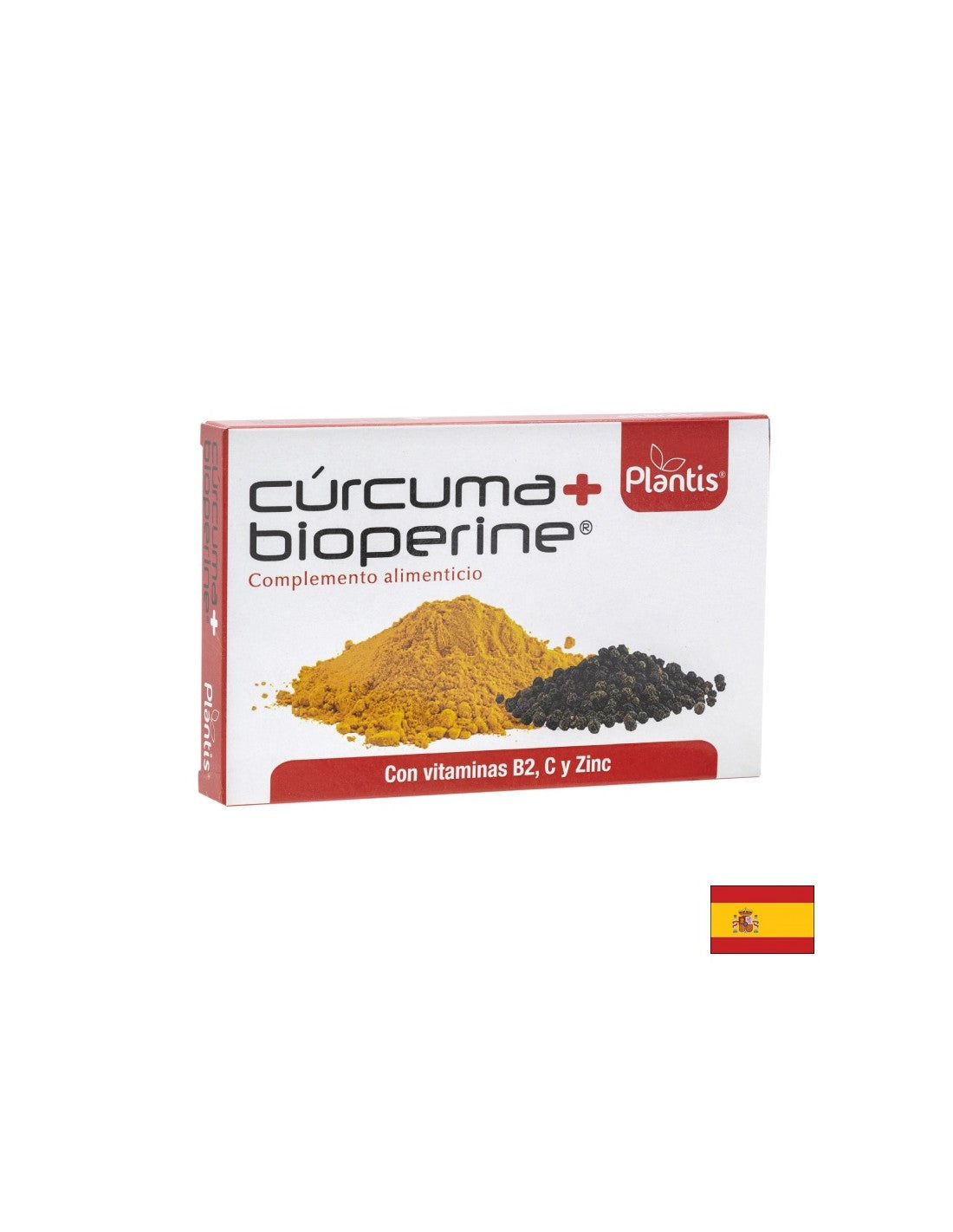 Turmeric + bioperine (with vitamins B2 and C & zinc) - Cúrcuma + bioperine Plantis®, 60 capsules