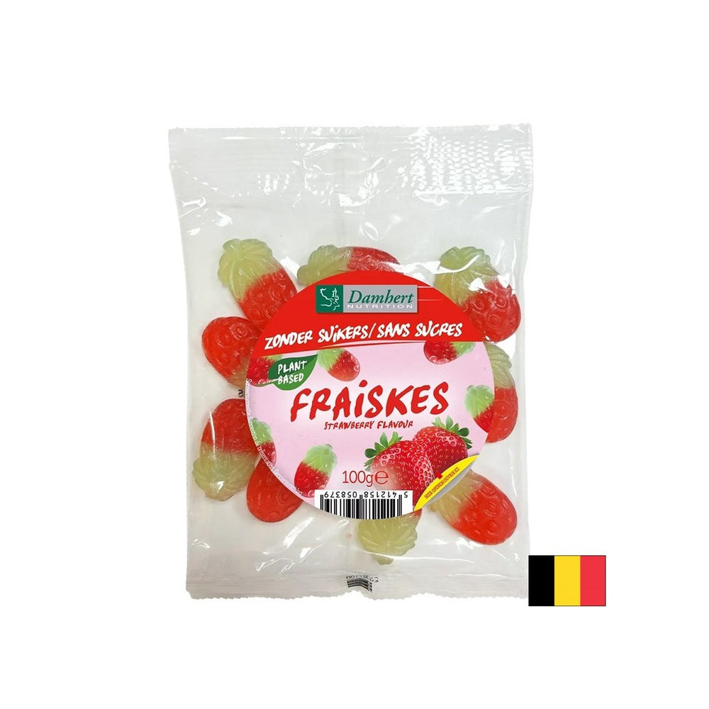Chewy candies with strawberry flavor (sugar-free), 100 g