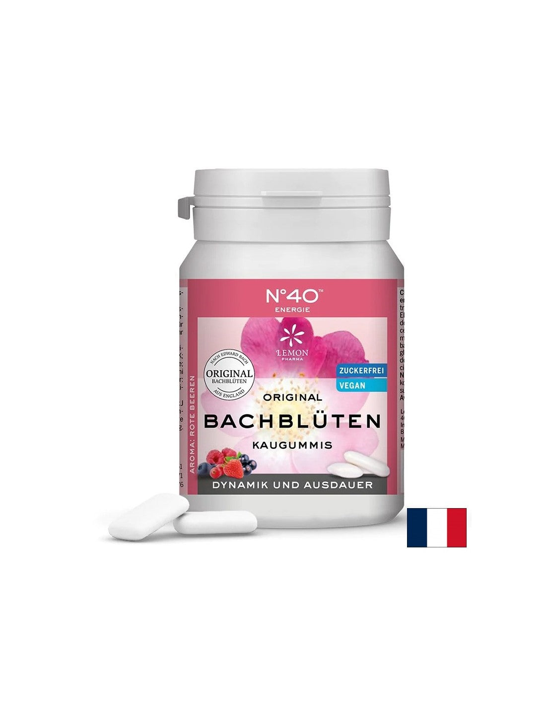 Chewing gum with flower essences of Dr. Bach N°40 - Energy, 40 pieces with forest fruit flavor
