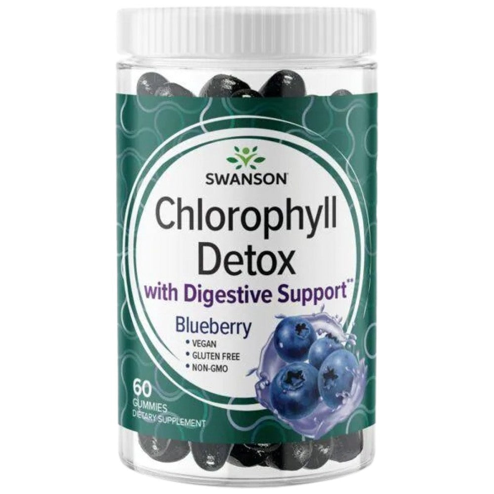 Chlorofyl detoxikační gumy | Blueberry - 60 žvýkacích tablet