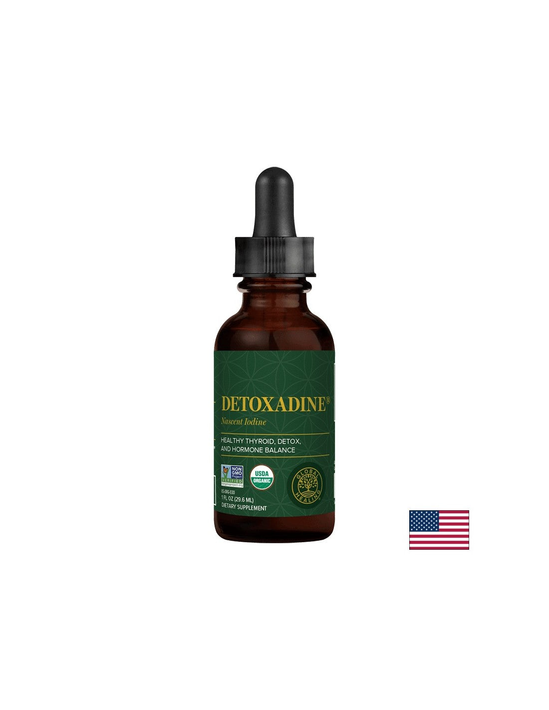 Detoxadine® Nascent Iodine - Detoxadine® Certified Organic Atomic Iodine, 29.6ml Global Healing