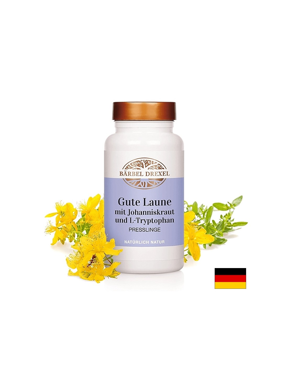 Good mood with St. John's wort and L-tryptophan - For stress, anxiety and insomnia, 180 tablets (for a two-month intake)