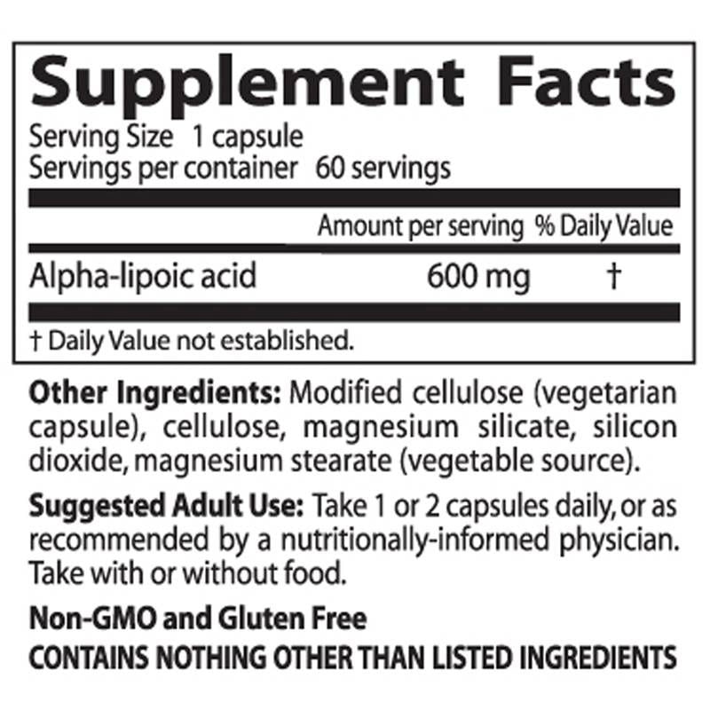 BEST Alpha Lipoic Acid 600 mg - 60 capsules
