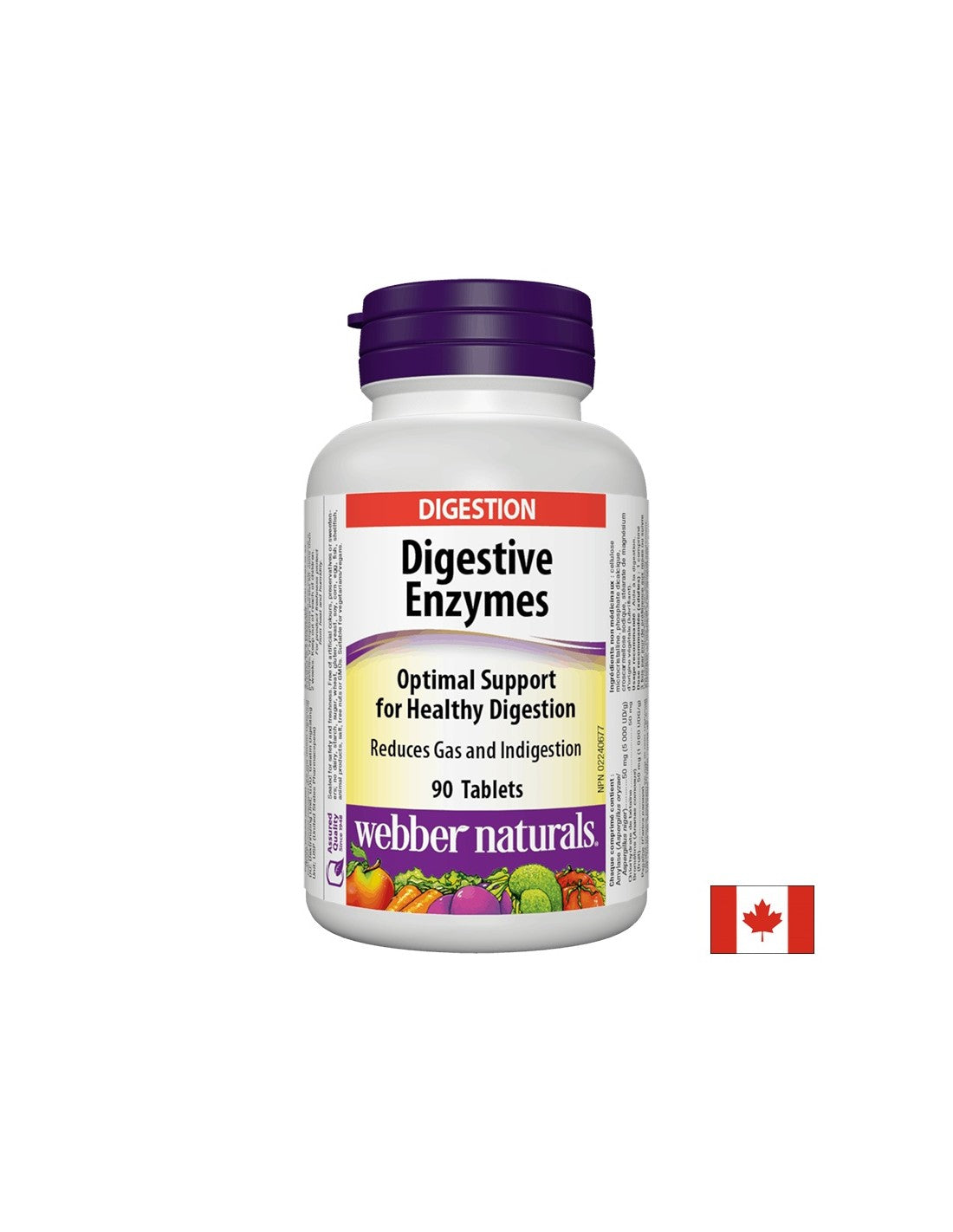 Enzimas digestivas x 90 comprimidos <tc>Webber Naturals</tc>