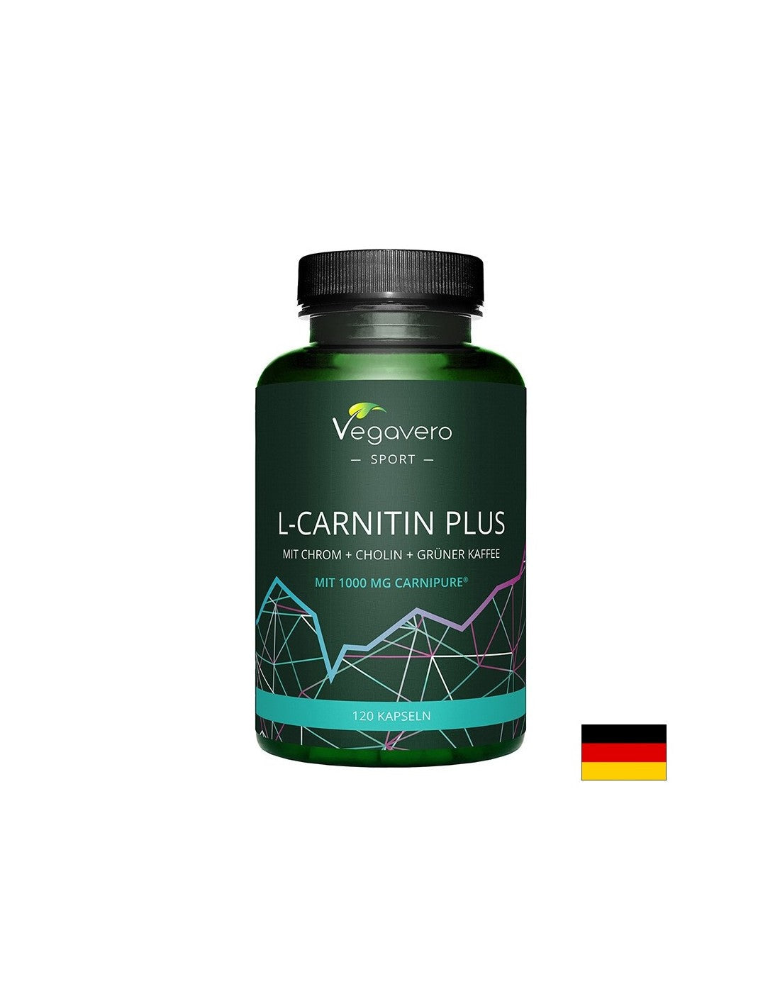 Energy and weight control - L-Carnitine + Chromium, choline and green coffee, 120 capsules