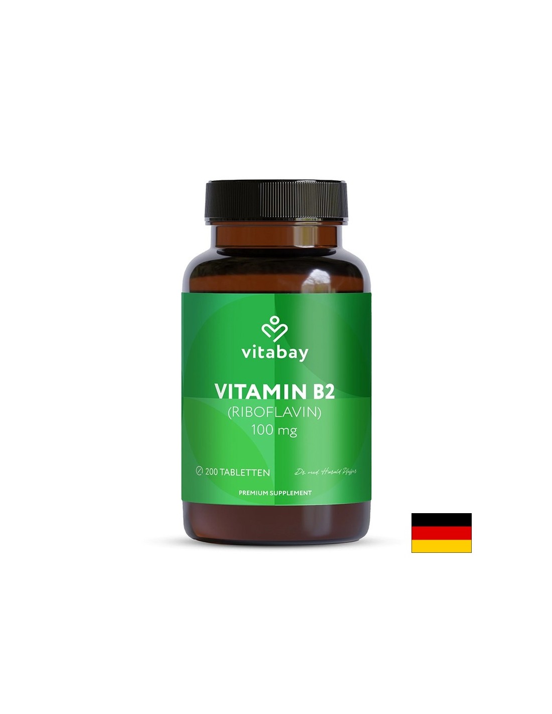 Energy and Nervous System - Vitamin B2 (Riboflavin), 100 mg x 200 tablets
