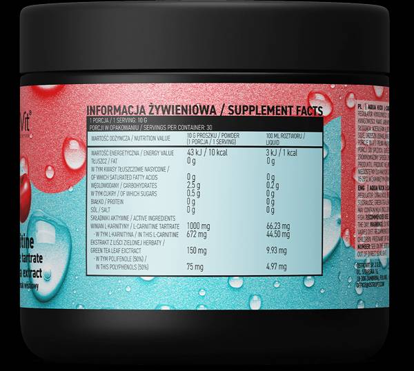 Aqua Kick / Advanced Hydration with L-Carnitine & Green Tea - 300 grams