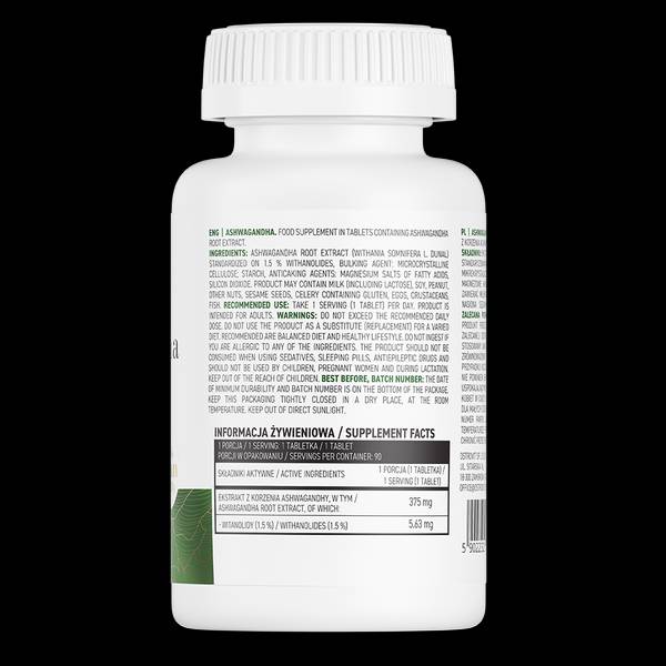 Extrakt z Ashwagandha 375 mg - 90 tablet