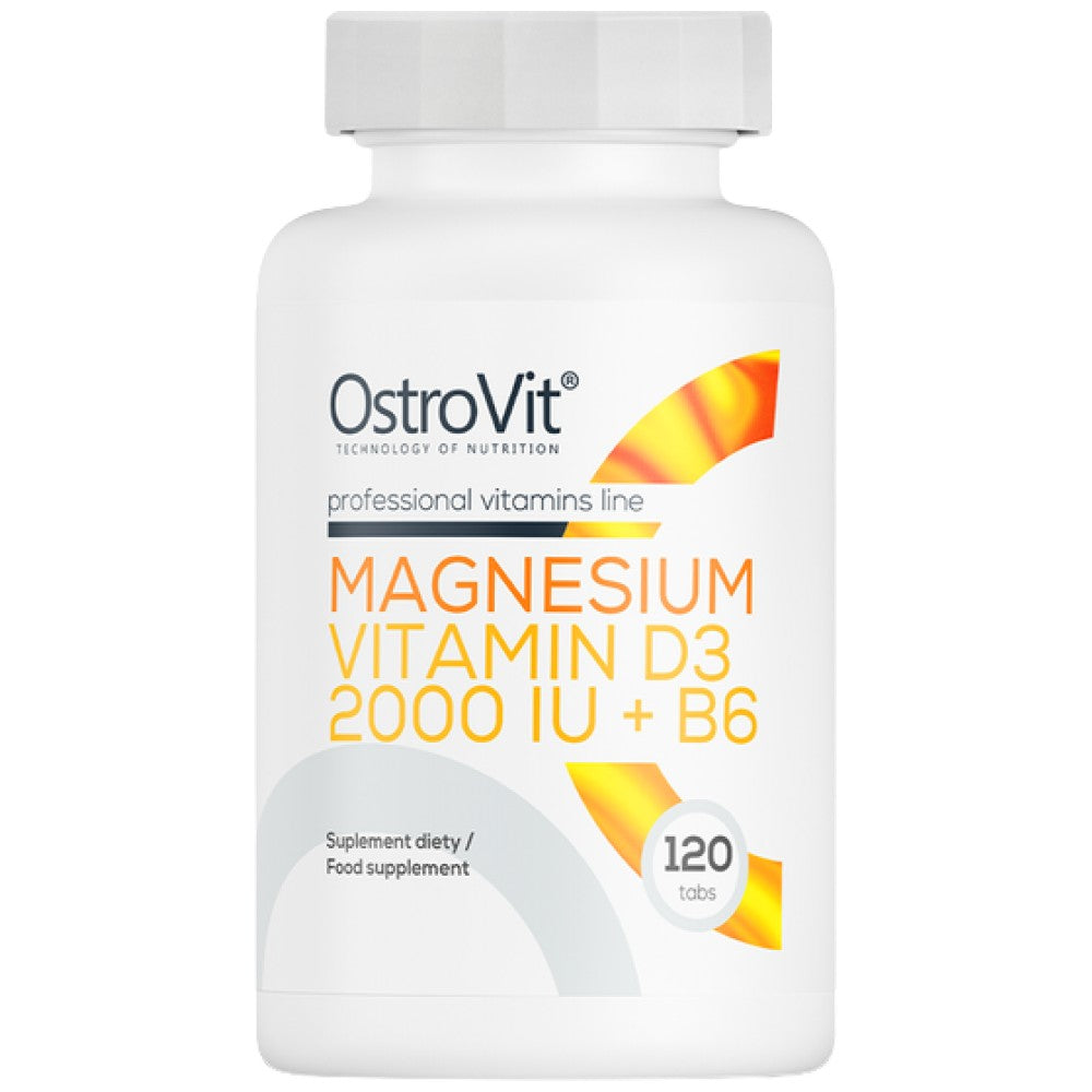 Magnesium + Vitamin D3 2000 IU + B6 120 Pëllen
