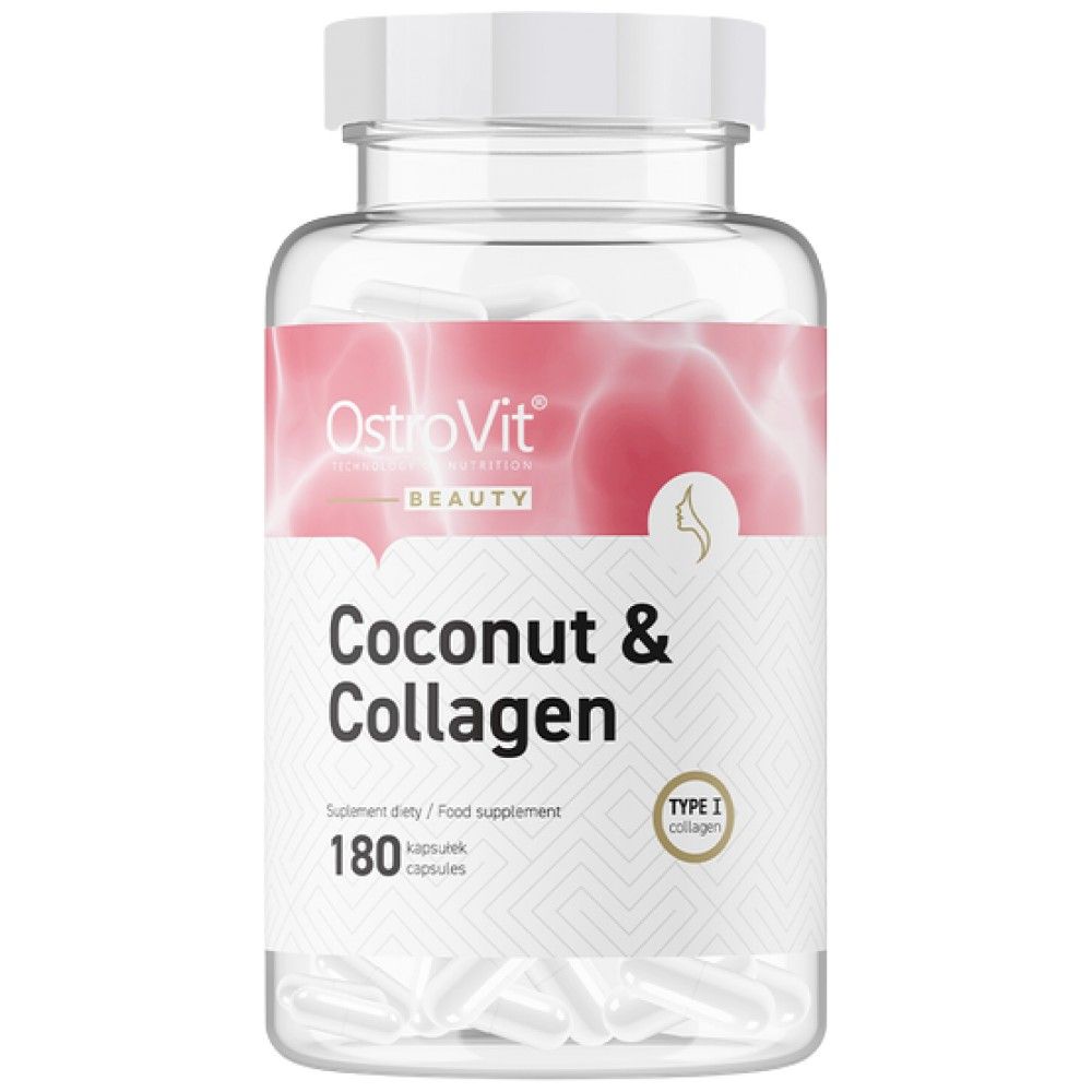 Coco e colágeno | Colágeno marinho com MCT - 180 cápsulas