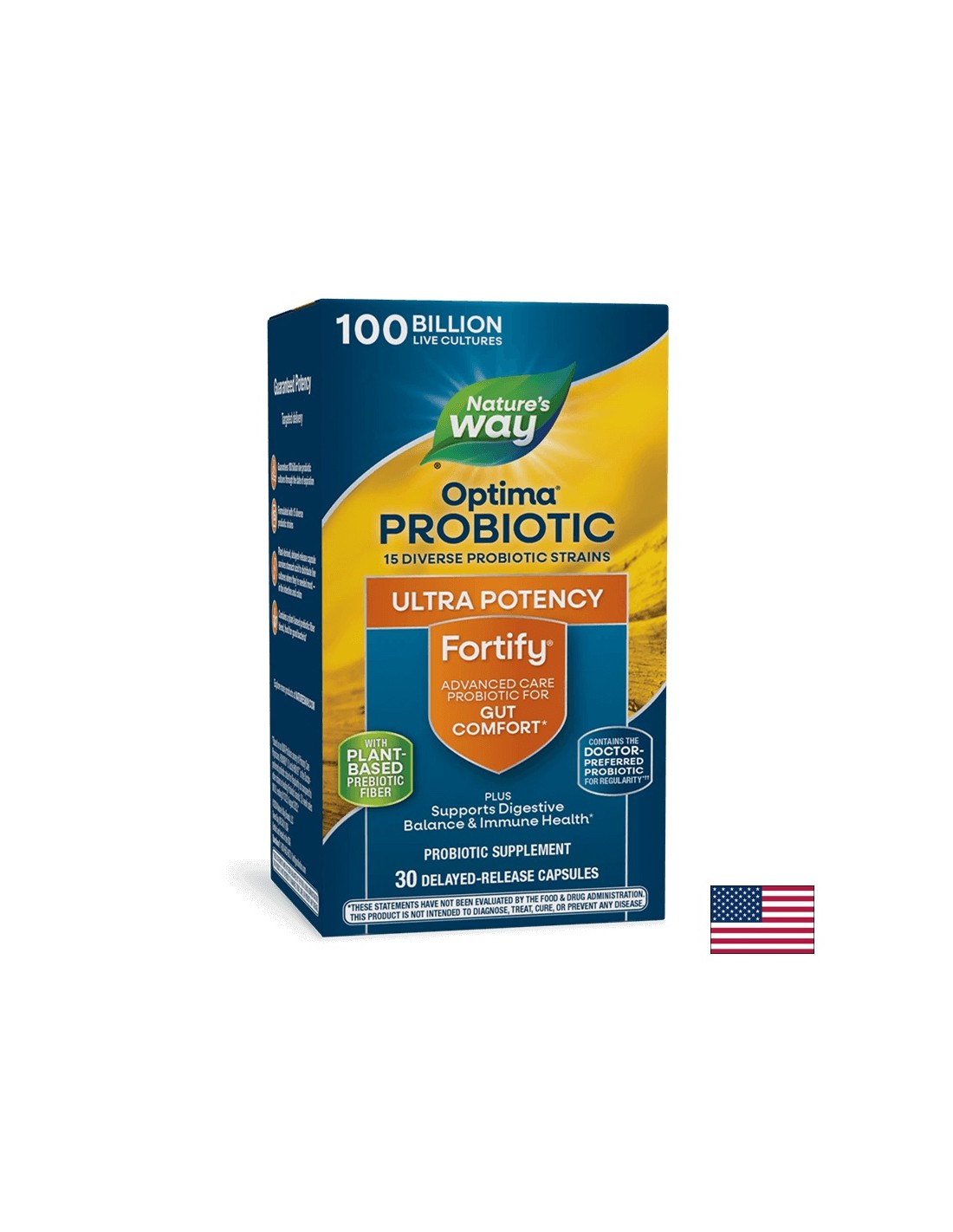 Fortify ™ Optima Advanced Care Probiotic - Fortify Optima Probiotic + Prebiotics, 100 miliard aktivních probiotik, 30 kapslí Nature's Way