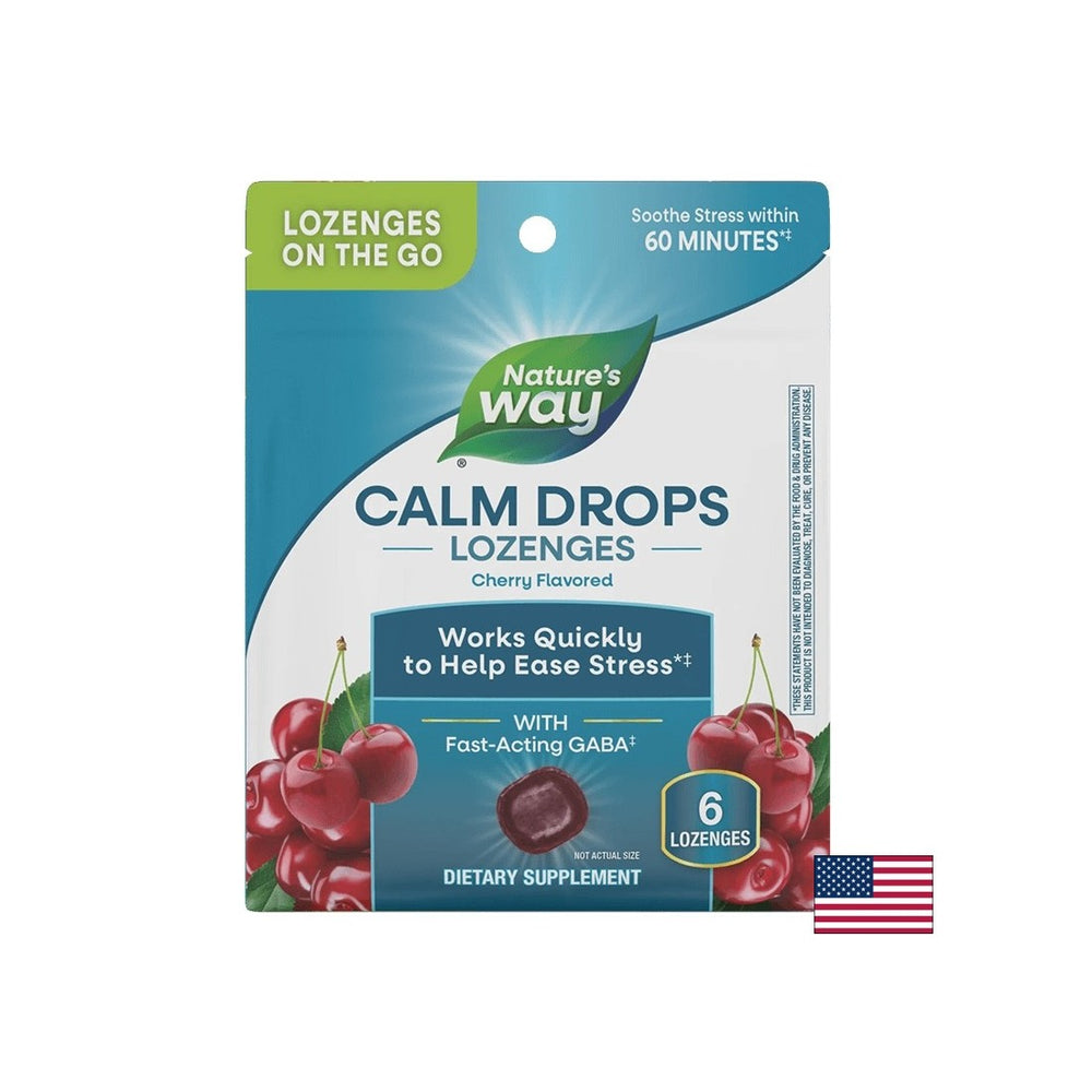 GABA (gamma-aminobutyric acid) - Calmness and gentle anti-stress effect, 100 mg x 6 lozenges, cherry flavor