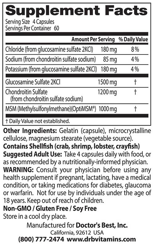 Nejlepší glukosamin chondroitin & MSM - 240 tobolek