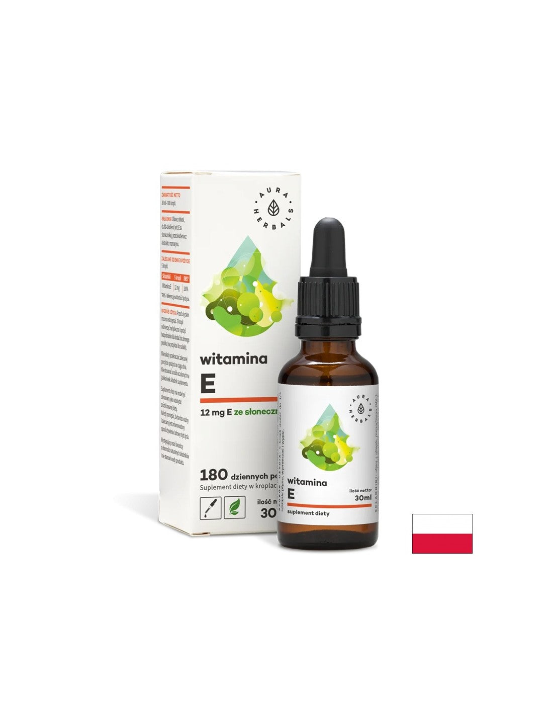 Hair, skin and nail care - Vitamin E, 30 ml drops Aura Herbals - Nutra Best Europe