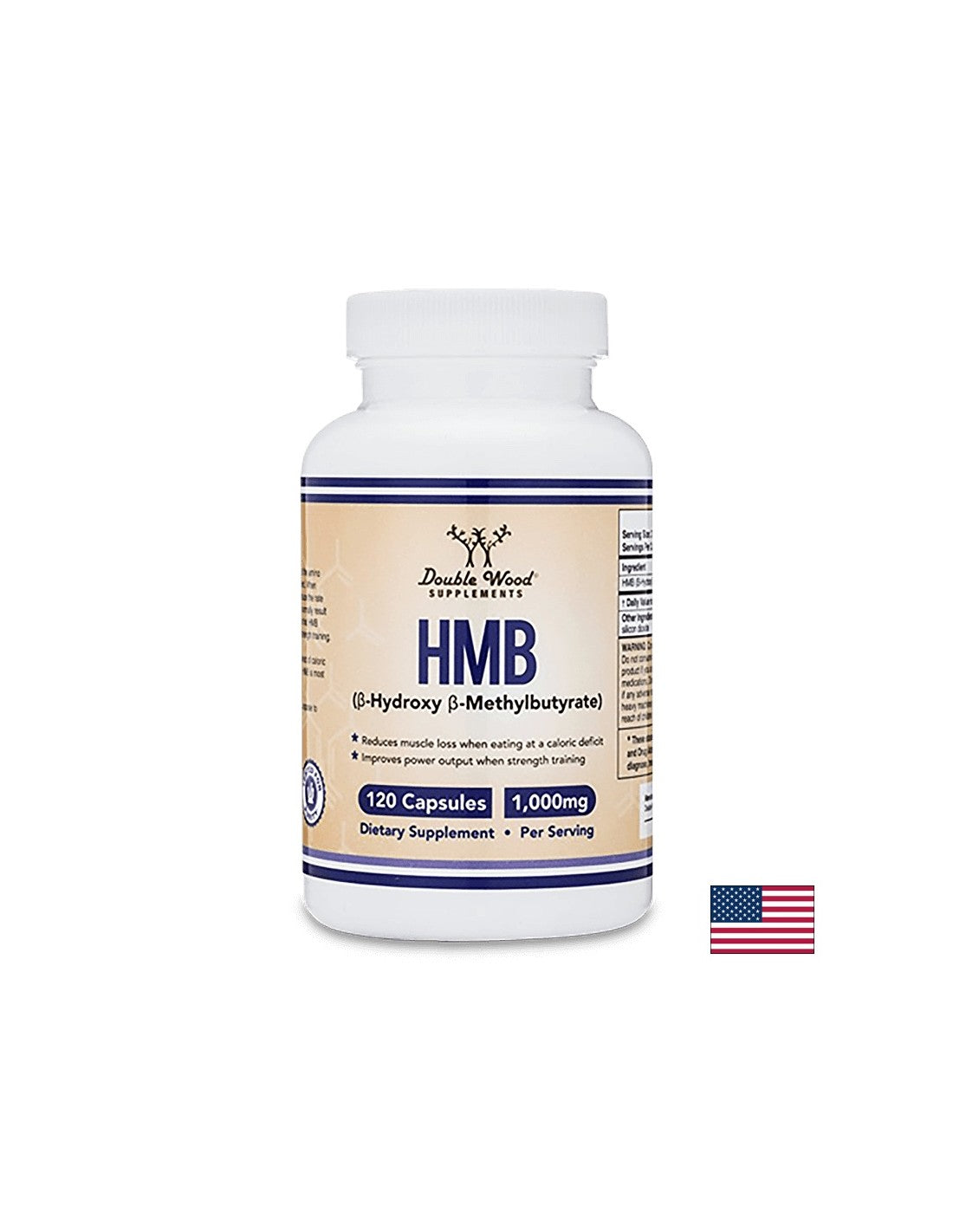 HMB (β-hidroksi β-metilbutiratas) / beta-hidroksi-beta-metilbuts, 120 kapsulių dviguba mediena