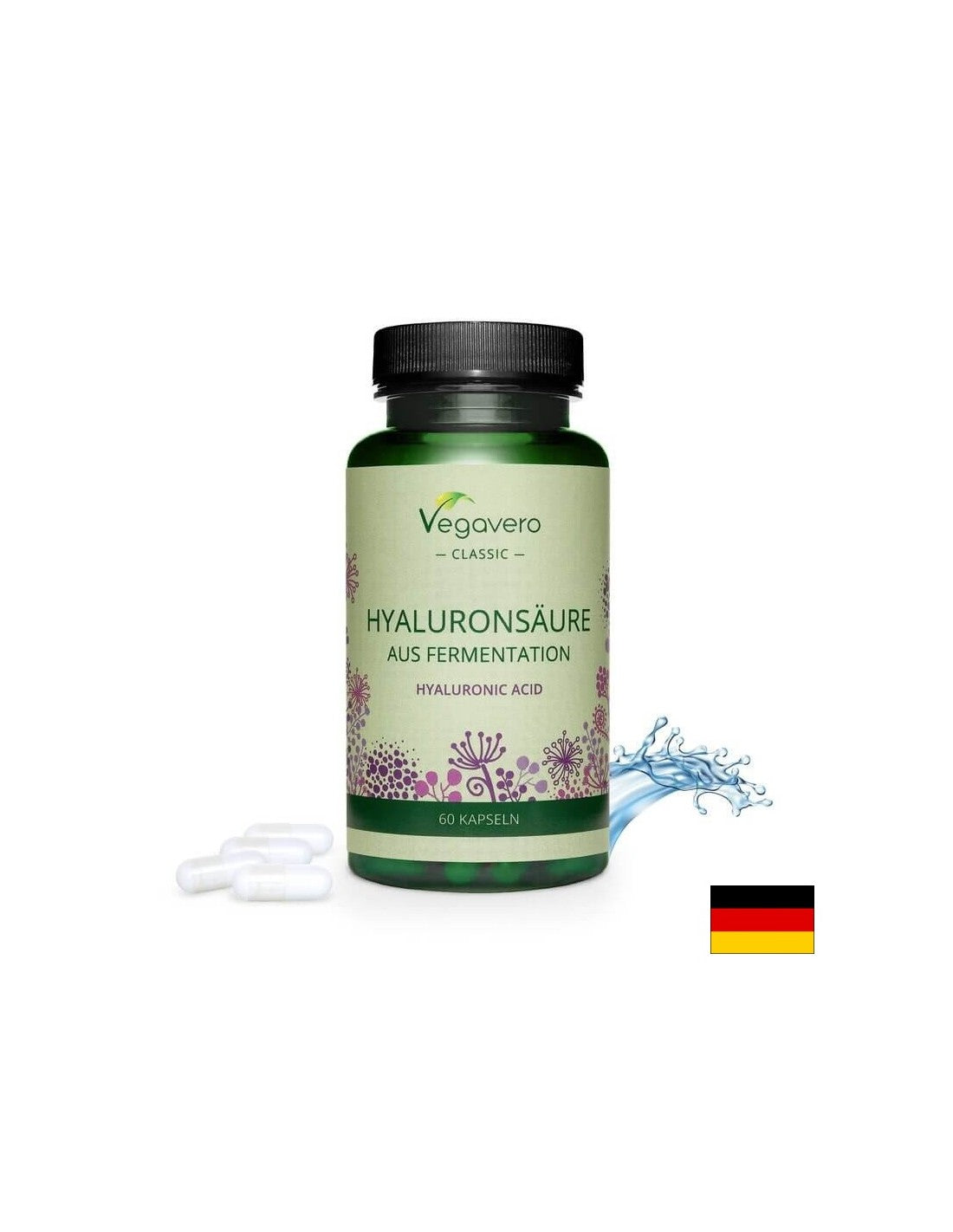 Hyaluronsӓure/ Kyselina hyaluronová, 60 kapslí, 100% Vegan <tc>Vegavero</tc>