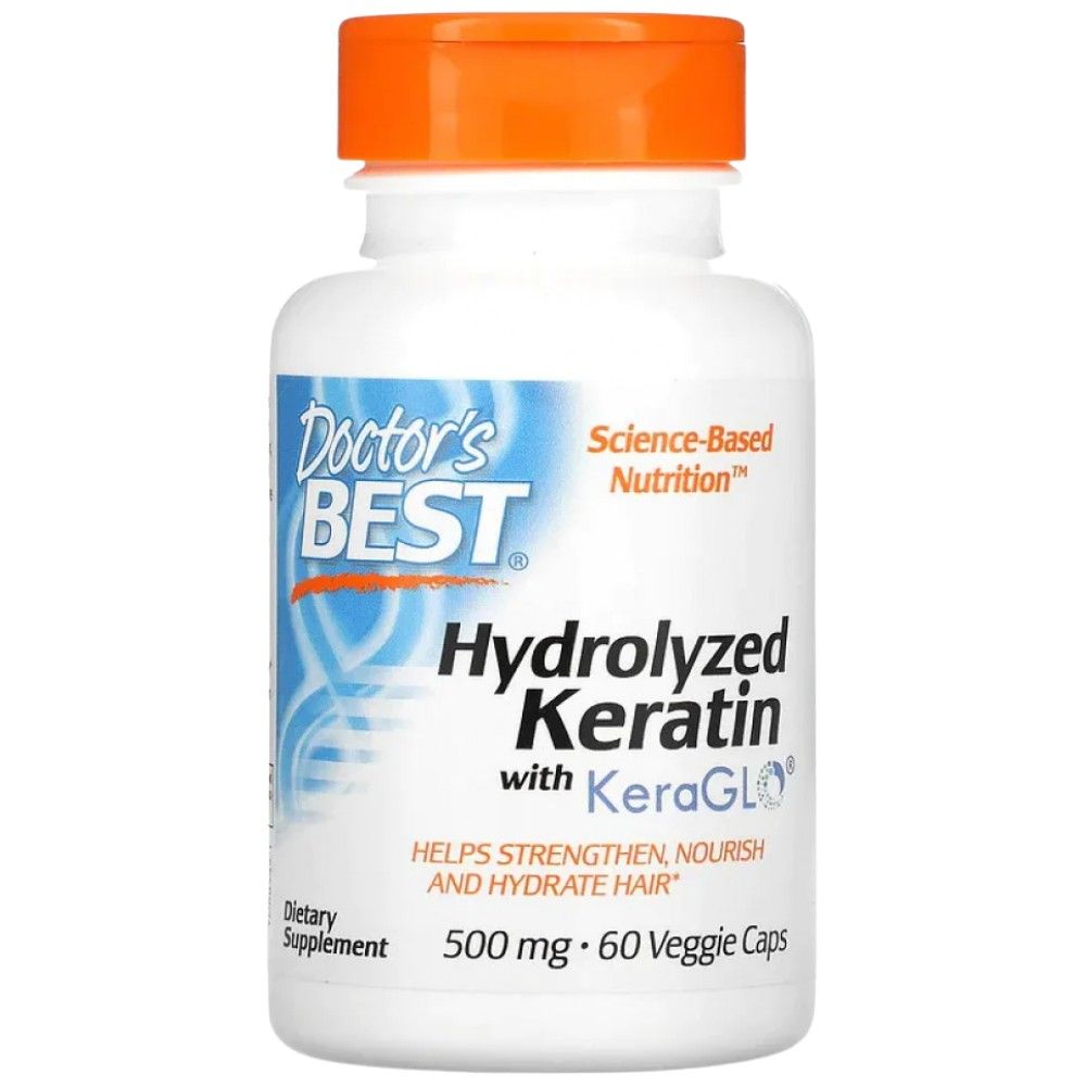Hydrolyzed Keratin 500 mg | with KeraGLO® - 60 capsules