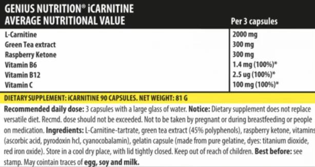 iCARNITINAS - 90 kapsulių