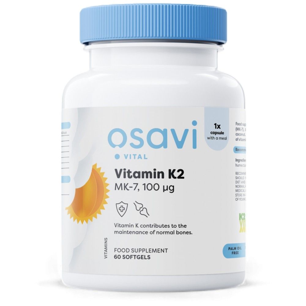 Vitamina K2 MK -7 100 mcg - 60 cápsulas de gel