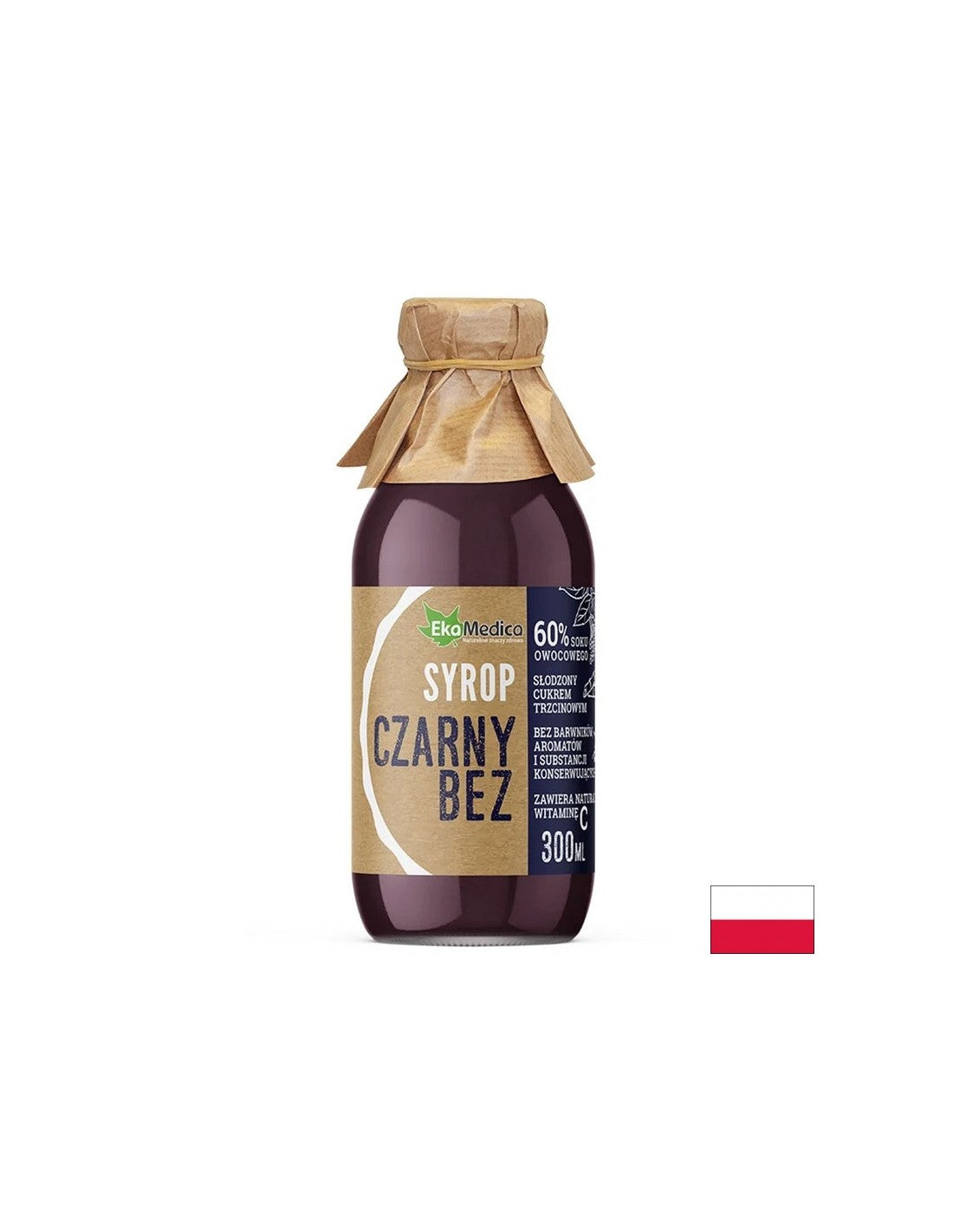 Zwarte vlierbessensiroop met acerol en natuurlijke vit. C - Immuniteit en ademhalingssysteem, 300 ml, 15 doses