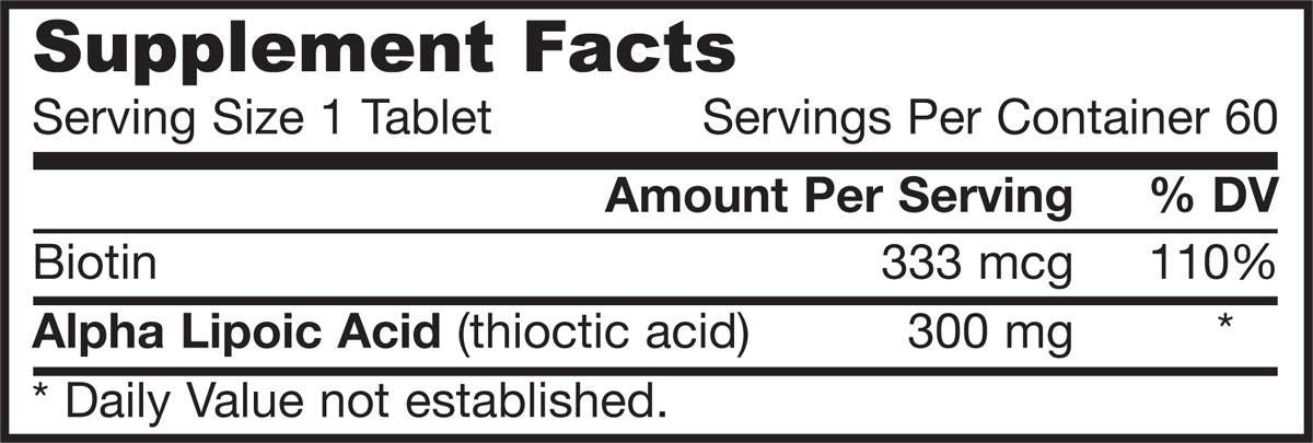 Alpha Lipoic Sustain 300 mg - 60 Tablets