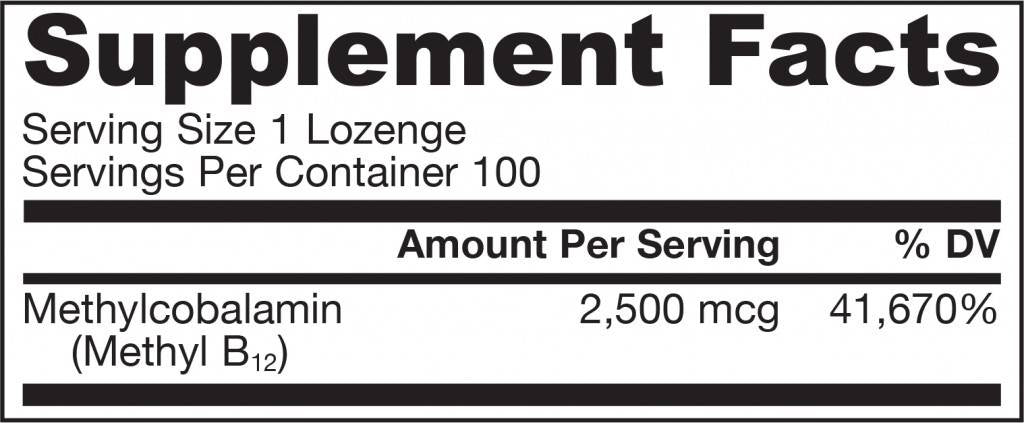 Methyl B-12 2500 mcg - 100 Sublingual Tablets
