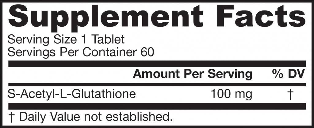 S-Acetyl L-Glutathione 100 mg - 60 Tablets