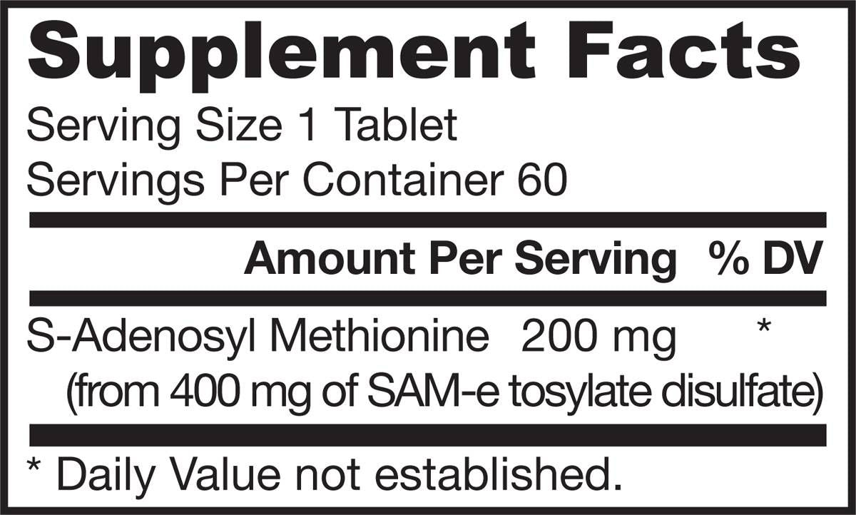 SAM-e 200 mg - 60 Tablets - Nutra Best Europe