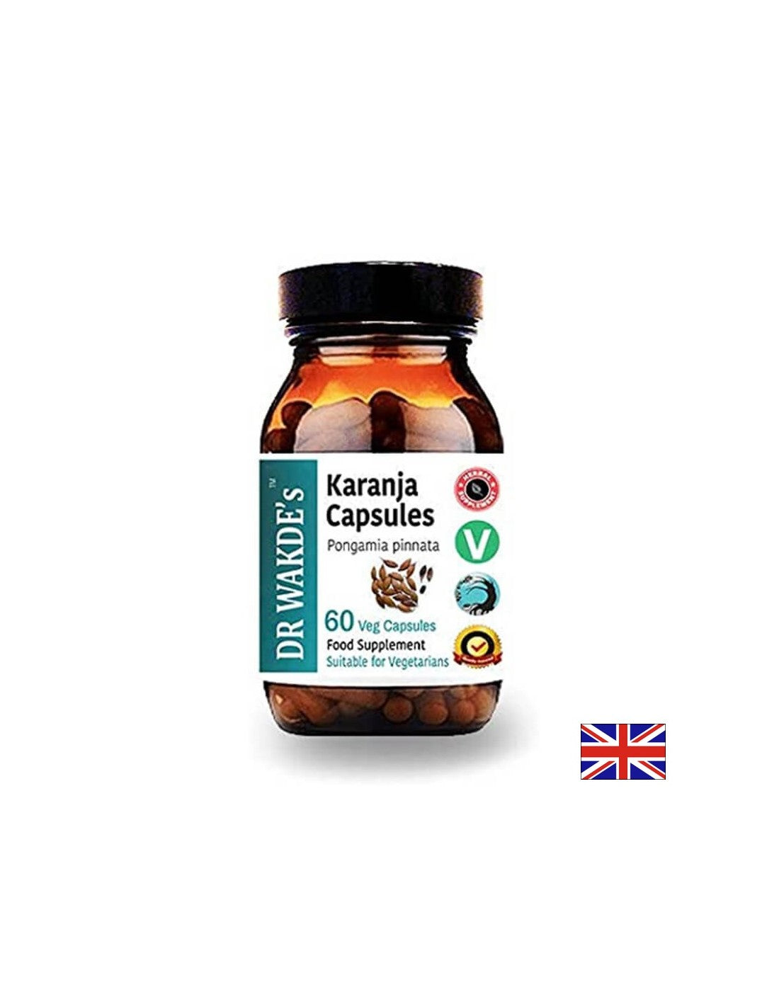Karanja (Pongamia pinnata) - for skin problems, eczema, ulcers and acne, 60 capsules