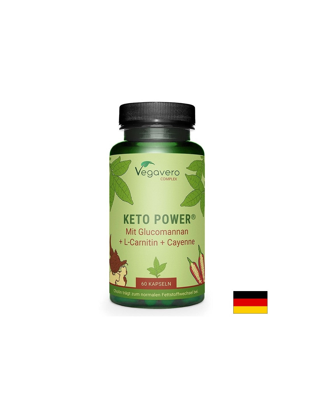 Keto Power® with glucomannan, L-carnitine and cayenne pepper, 60 capsules