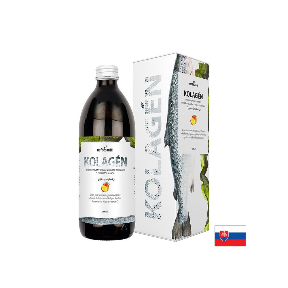 Marine kolagen, kyselina hyaluronová, vit. C a hořčík - vlasy, kůže a nehty, 500 ml, 16 dávek (mangová příchuť)