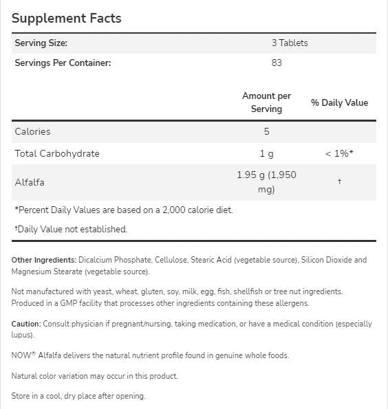Alfalfa 650 mg - 500 tablet