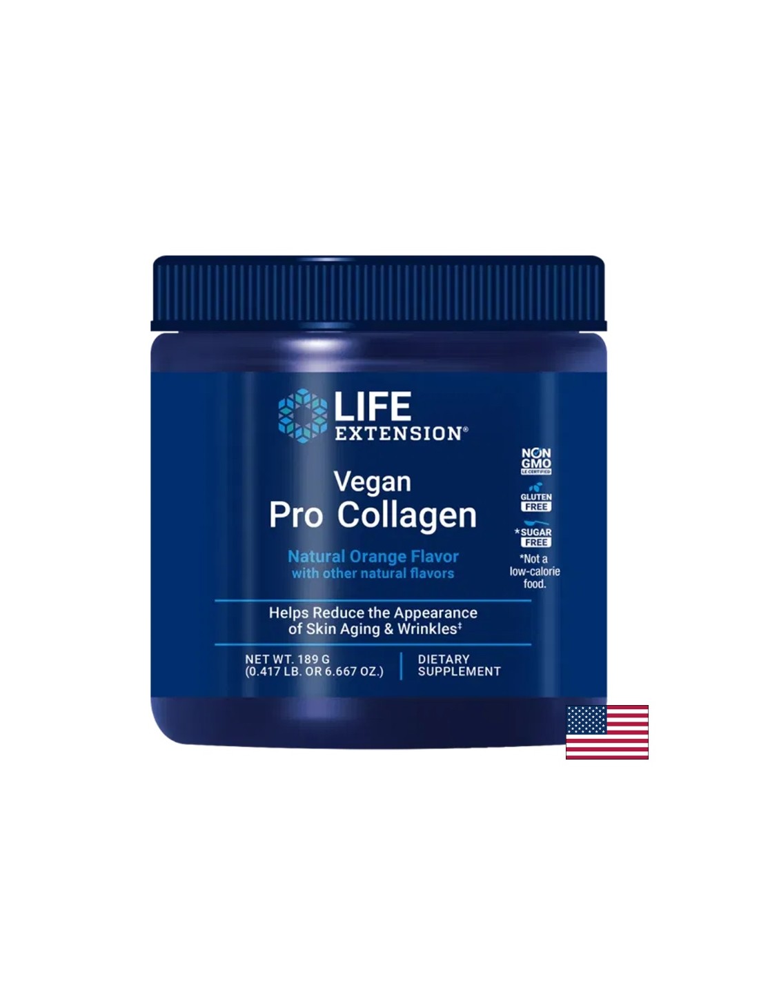 Cabello y piel - Vegan Pro Collagen, 189 g de polvo, naranja perfumada