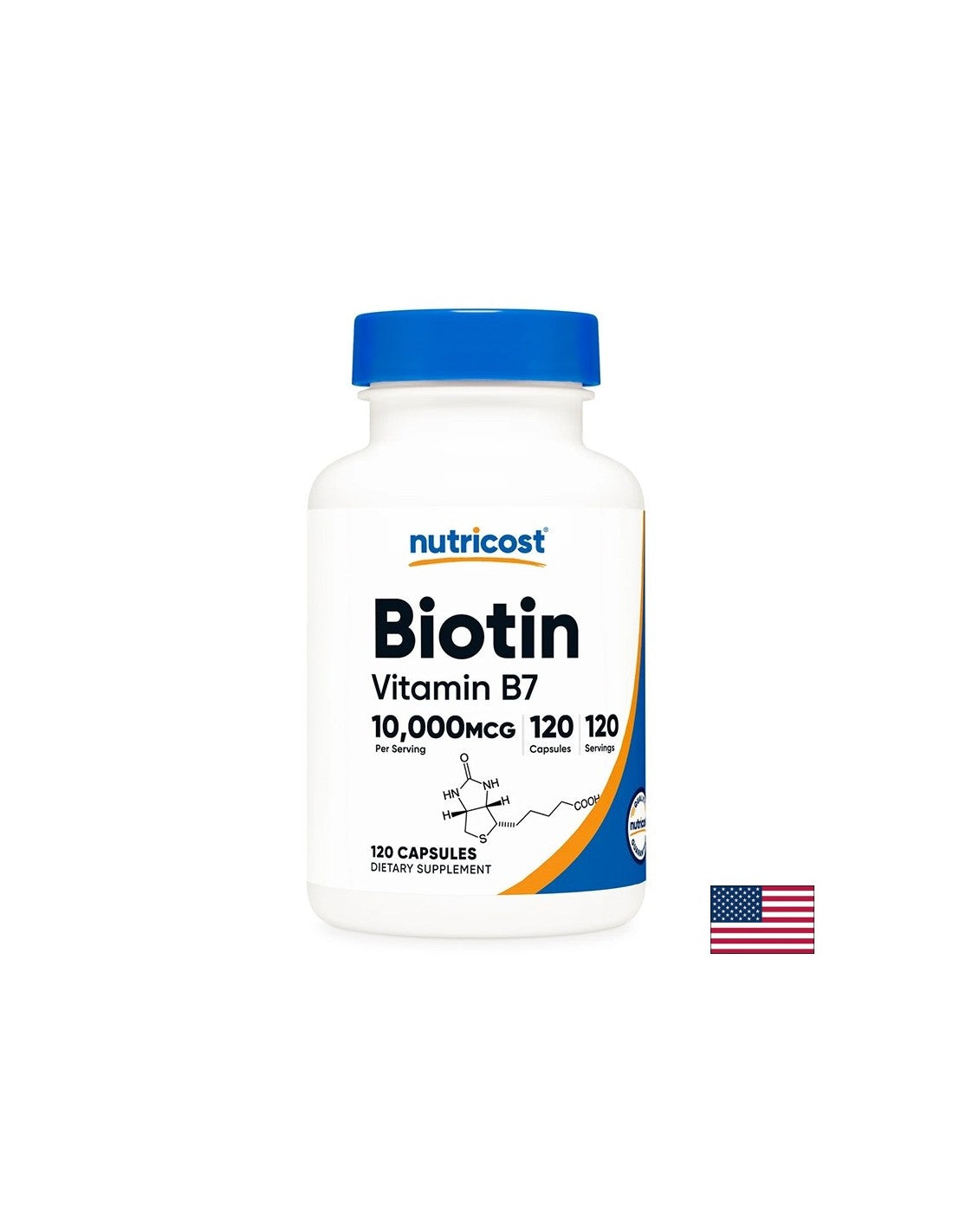 Vlasy, kůže a nehty - biotin (vitamin B7), 10000 µg x 120 tobolek