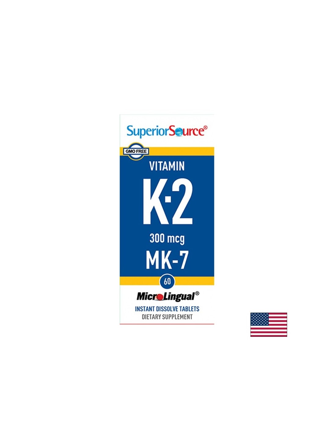 Bones and Cardiovascular System - Vitamin K2 (MK-7), 300 µg x 60 sublingual tablets
