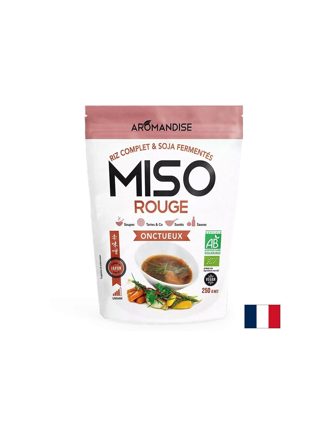 Creamy red Miso with a strong umami flavor - For making soups, dishes, broths, sauces, 250 g