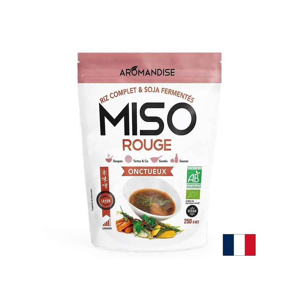 Creamy red Miso with a strong umami flavor - For making soups, dishes, broths, sauces, 250 g
