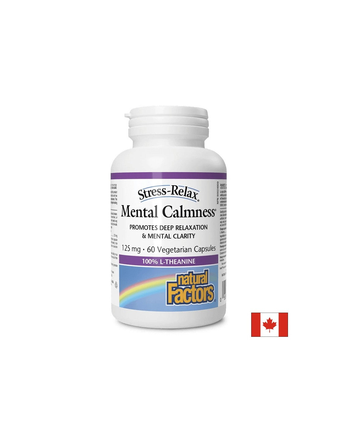 L-Theanine, 125 mg - In support of the nervous system, 60 capsules Natural Factors