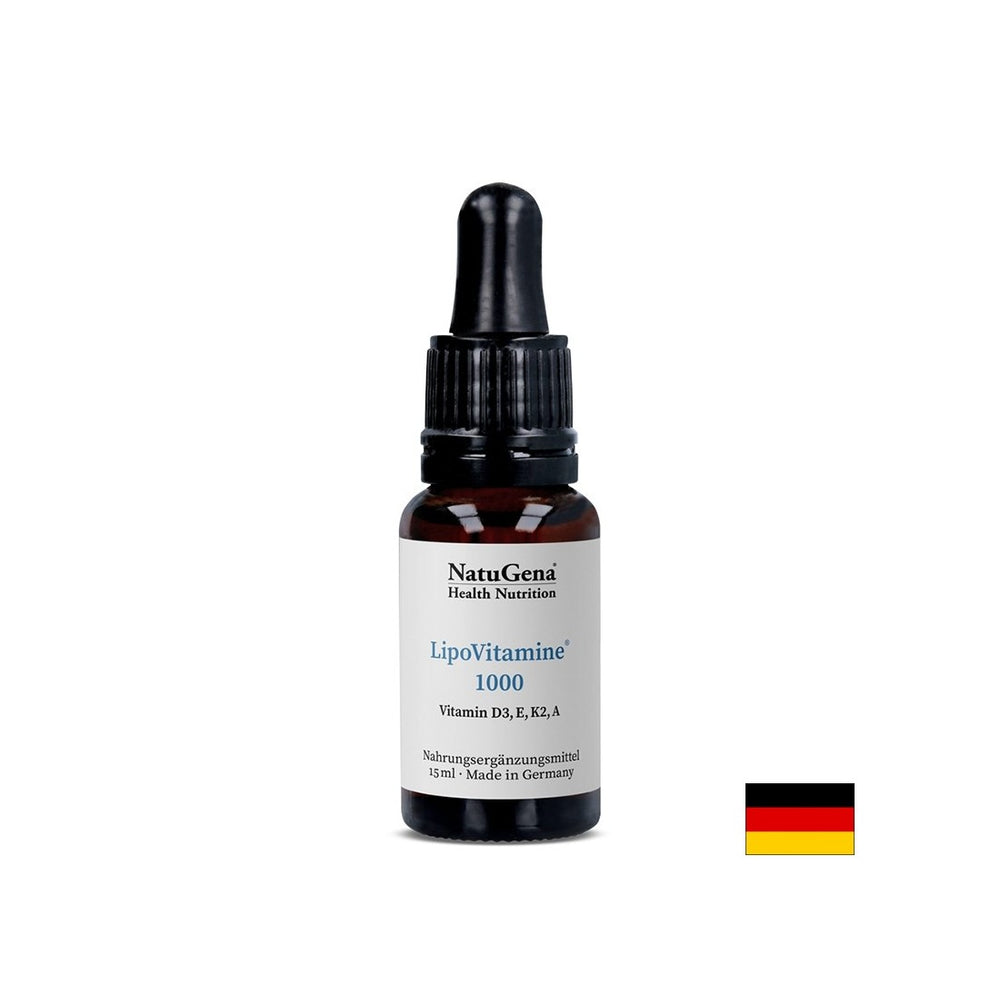 Liposomal vitamins A, D3, E, K2 - high absorption - LipoVitamine® 1000, 15 ml drops, ~ 525 doses