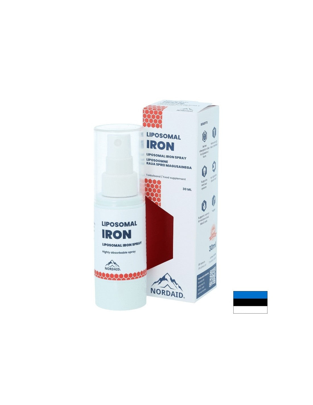 Liposomal Iron with High Absorption - Anemia and Fatigue, Oral Spray, 30ml, 200 Sprays