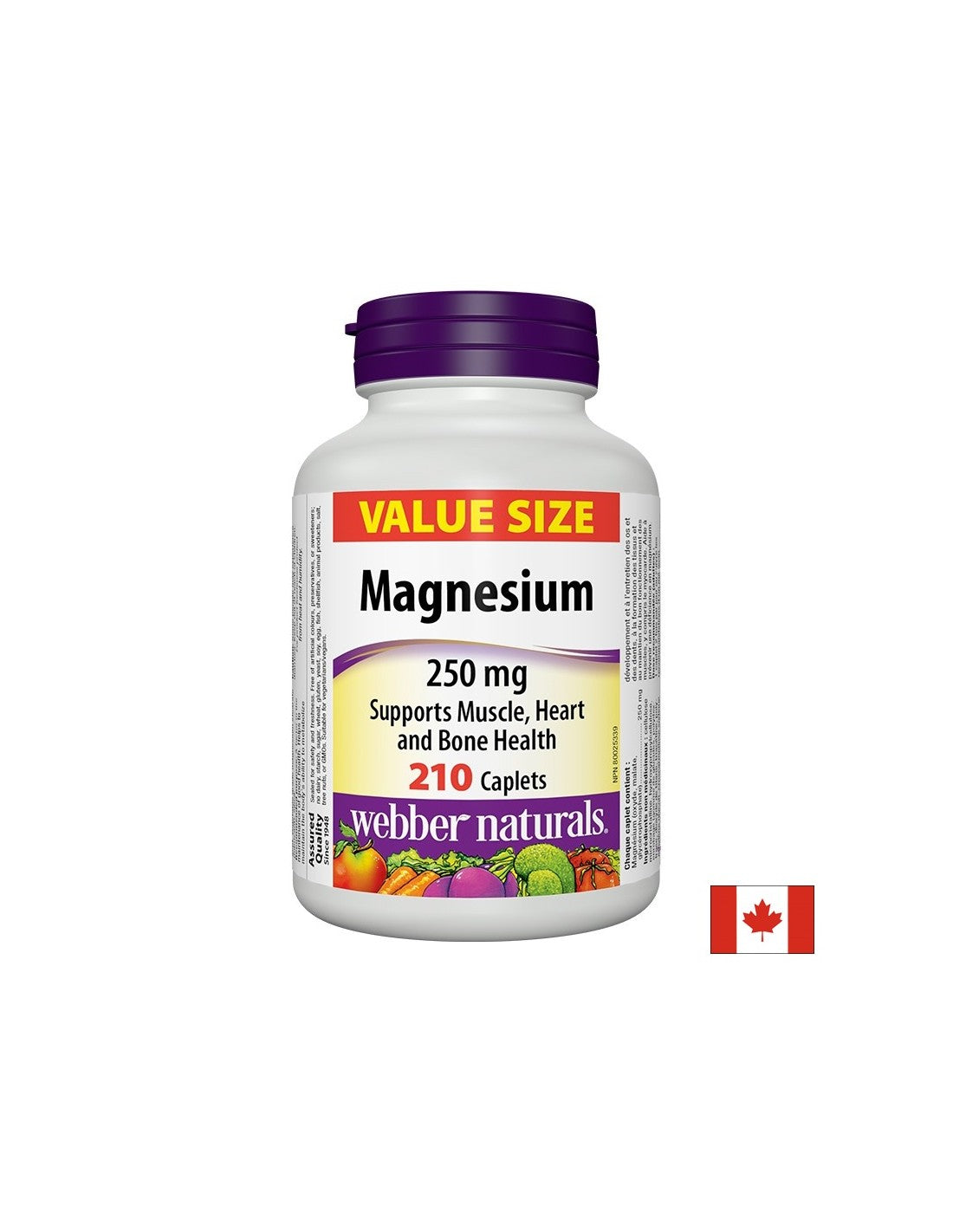 Magnesium - Magnesium (oxide, malate, glycerophosphate) 250 mg, 210 caplets