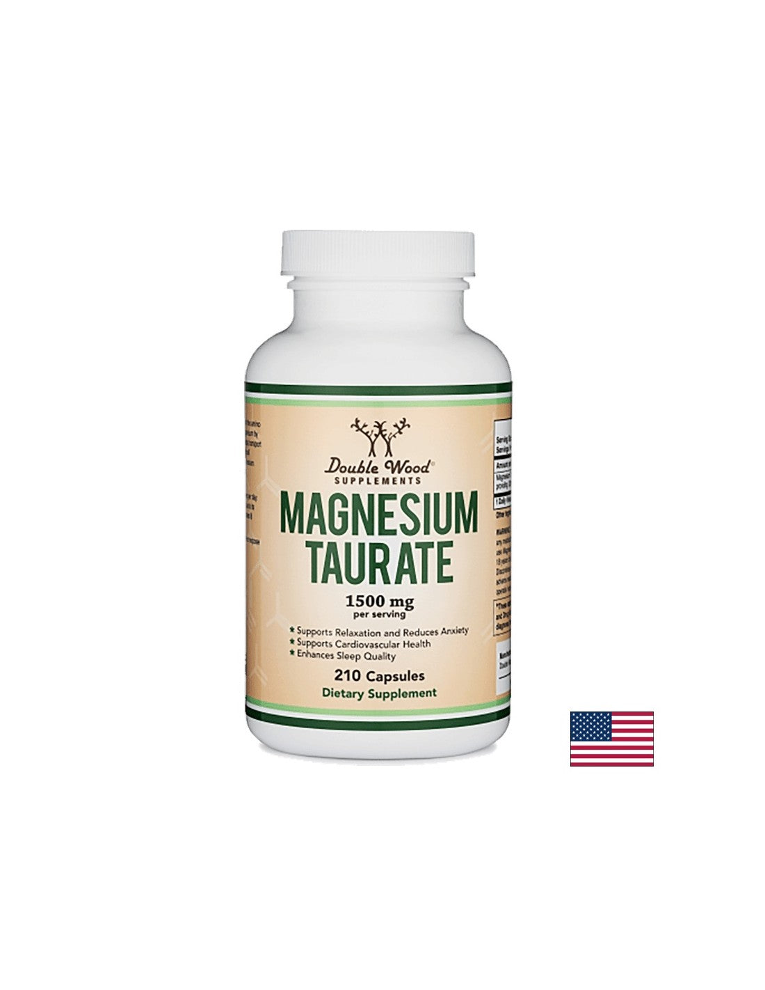 Magnesium taurate/ Magnesium taurate, 210 capsules Double Wood - Nutra Best Europe