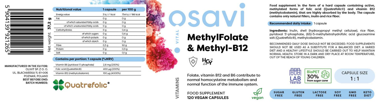 MethylFolate & Methyl-B12 | with Quatrefolic® - 120 capsules