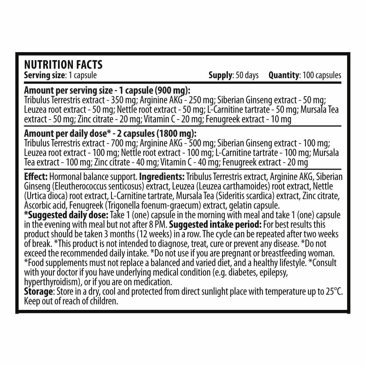 Militaire testo 900 mg - 100 capsules