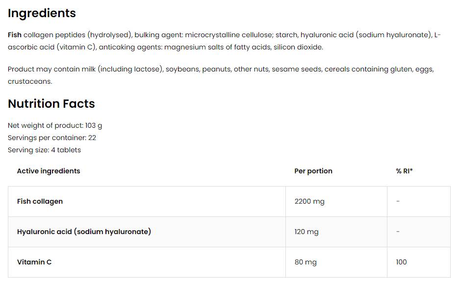 Marine kolagen / + kyselina hyaluronová a vitamín C - 120 tobolek