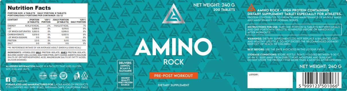 LA Amino Rock | Whey Amino Tablets - 200 Pëllen